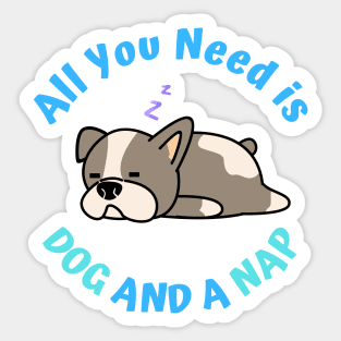 French Bulldog Needs a Nap Sticker